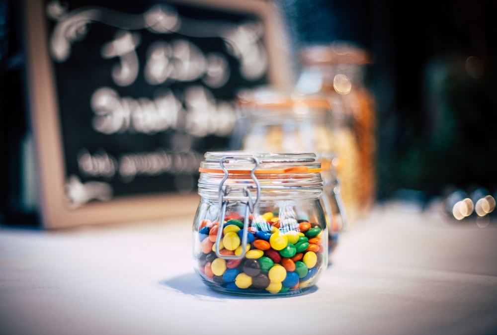 Süßigkeiten in einem Einmachglas